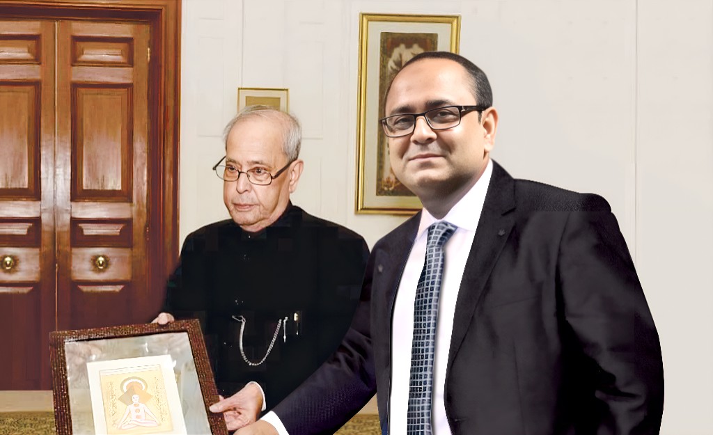Dr. K. M. Saifullah at Rashtrapati Bhawan with Late Shri Pranab Mukherjee