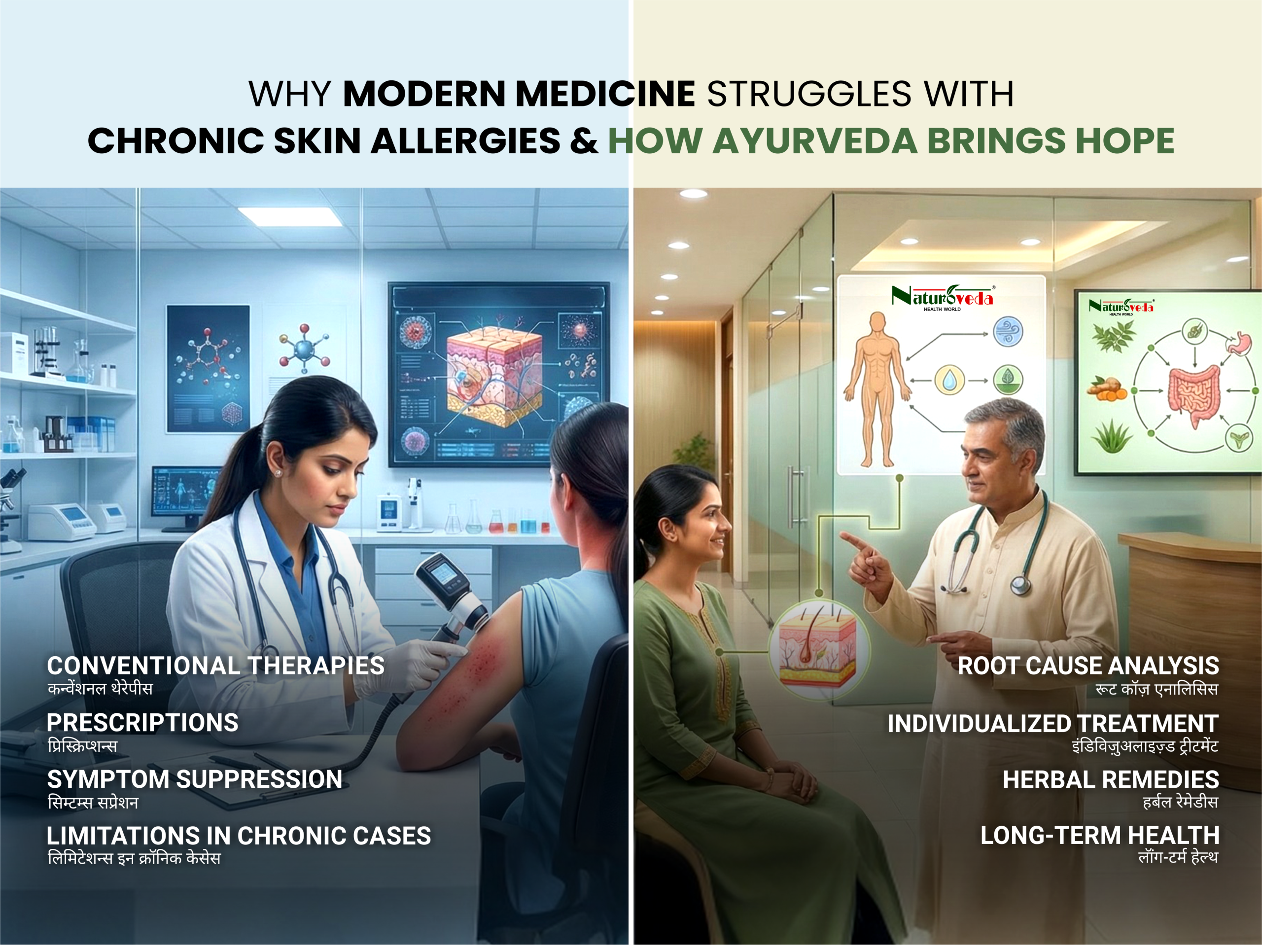 Ayurvedic treatment for chronic skin allergies by Dr K M Saifullah at Naturoveda Health World, Kolkata